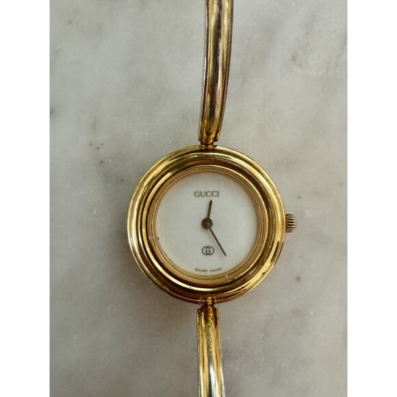 Vintage GUCCI Change Bezel Womens Gold Watch - Picture 3 of 11